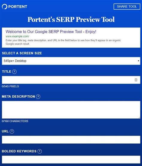 portent serp preview tool.